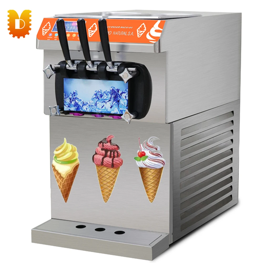 Table Top CE Certification Soft Ice Cream Machine / Ice Cream Making