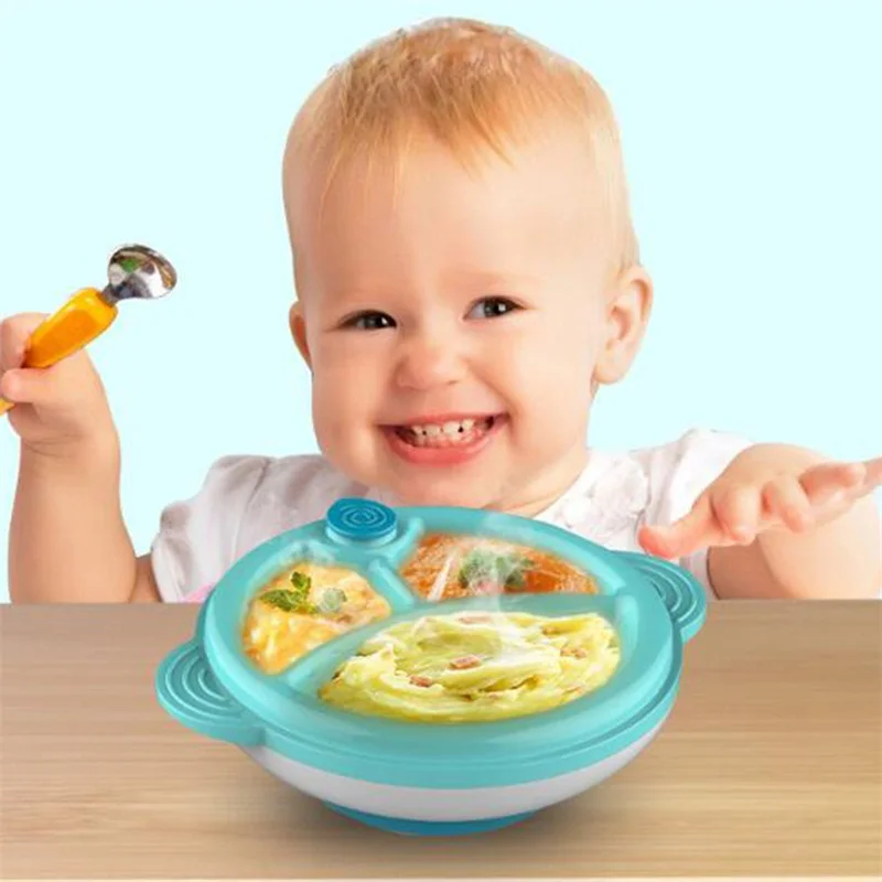 

Kids Bowl Dinnerware Set Plate Food Container Children Eating Tableware Keep Food Warm Feeding Assist for Baby Infant Eating