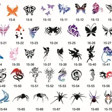 unit15 100 дизайн бабочка золотой Феникс временные трафареты для тату-машины Книга для аэрографа краски спрей компрессор комплект