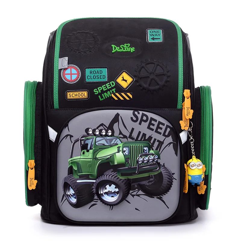 Delune ортопедический рюкзак с 3D рисунком, фирменный рюкзак для девочек и мальчиков 1-3 класса, школьная сумка для студентов, mochila infantil - Цвет: delune6-107