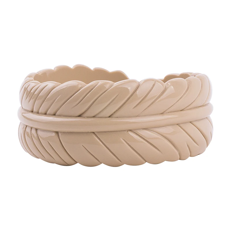 Trendy Resin Cuff Engraved Leaf Bracelets Bangles for Women Statement Fashion Acrylic Bracelet Female Simple Charm Party Jewelry (4)