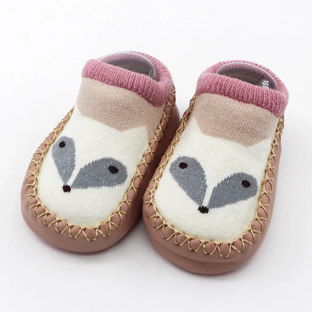 Носки детские зимние Нескользящие теплые носки-тапочки с животными для новорожденных девочек и мальчиков; Calcetines; колготки для девочек; Skarpetki; 18Sep27 - Цвет: F14