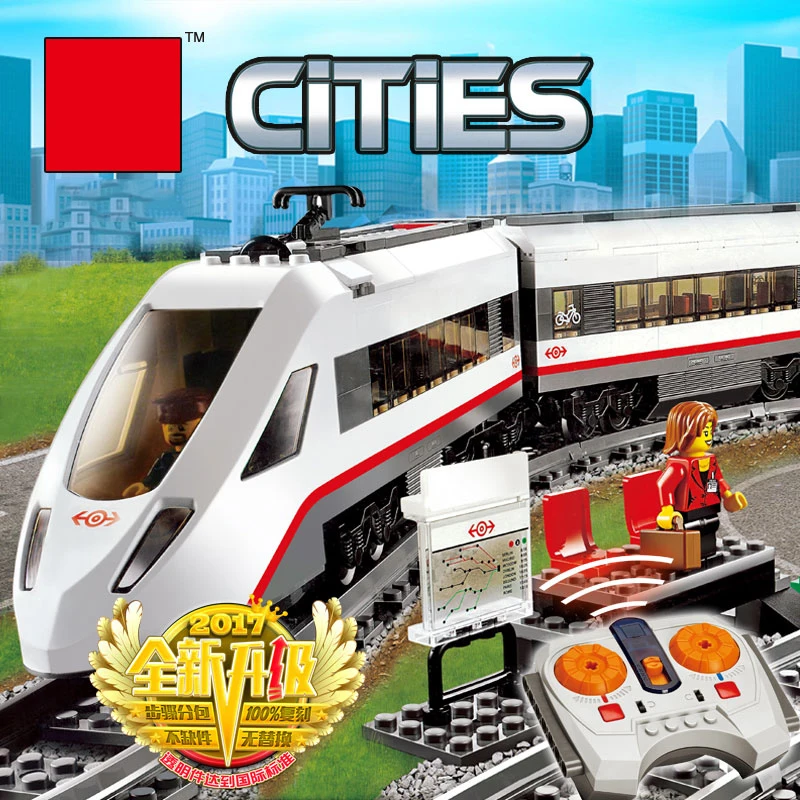 

02010 610Pcs Technic Series The High-Speed Passenger Train Remote-Control Trucks Building Blocks Toys Kids Toys For Gift