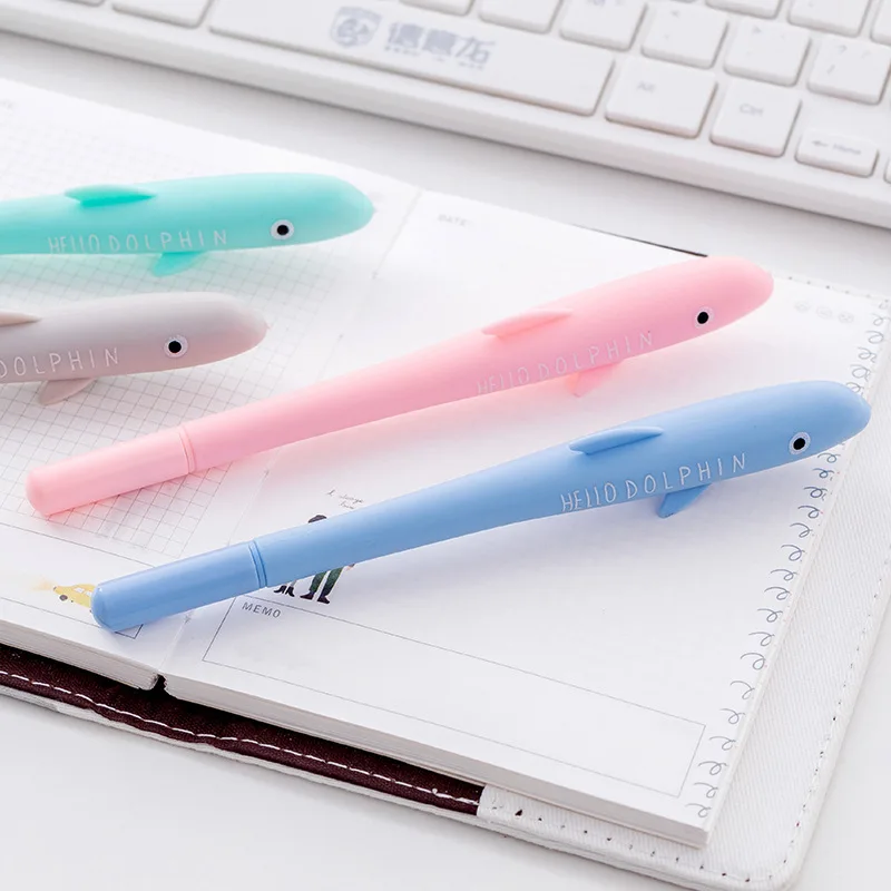 40 шт. kawaii ручка Творческий Дельфин Форма гелевые ручки для школы офис набор карандашей Милая ручка для детей обучения прелестный подарок