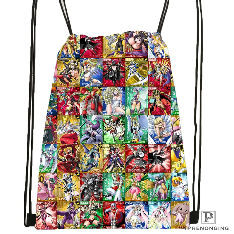 Custom digimon beelzemon Drawstring Backpack Bag Cute Daypack Kids Satchel Black Back 31x40cm 180612 03 Digimon2