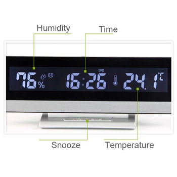 

Back light Temperature Humidity Electronic or Battery Operate Home Decorative Large LCD Display Desktop Snooze Alarm Clock