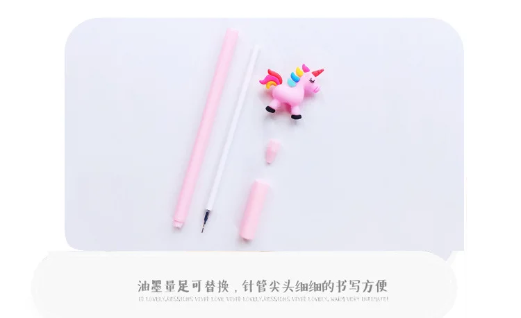 2 pcs/lot Creative Cartoon Rainbow Horse Unicorn Gel Pen Ink Pen Promotional Gift Stationery School& Office Supply