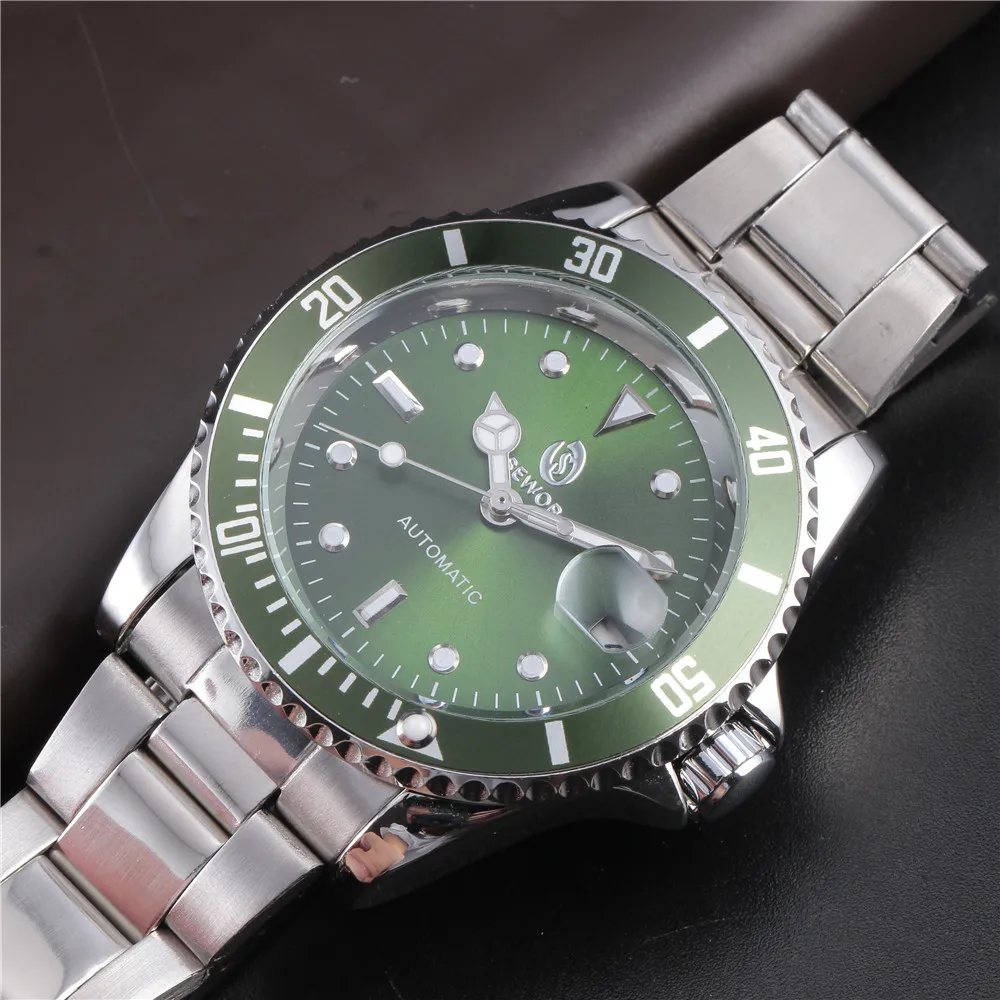  SEWOR Stainless Steel Men Wristwatches Auto Date Top Brand Luxury Sport Automatic Mechanical Watch 