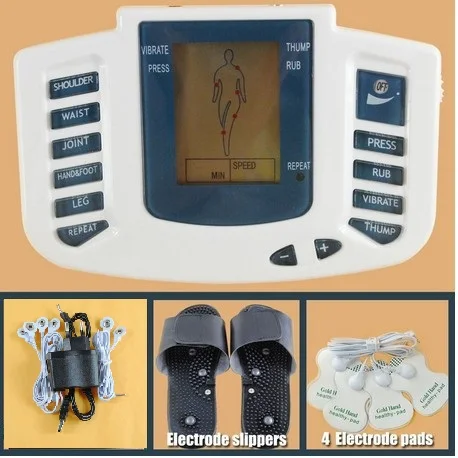 Health Care! JR-309 New Electrical Stimulator Full Body Relax Muscle Massager Pulse tens Acupuncture with therapy slipper+ 4pads |