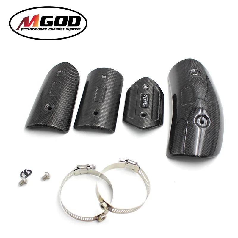

motorcycle exhaust muffler middle link pipe carbon fiber protector heat shield cover for yoshimura akrapovic msx125 exhaust