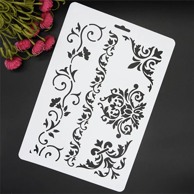 

1Pcs Vine Flower Layering Stencils For Walls Painting Scrapbooking Stamping Album Crafts Decorative Embossing Drop Shipping