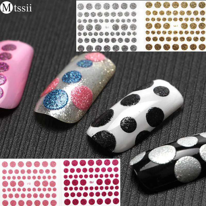 Mtssii 1 Sheet Nail Stickers Geometry Stripe French Nail Vinyls Circle