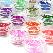 18 шт цветной дизайн ногтей сухие Блестки для декорирования ломтик блестки