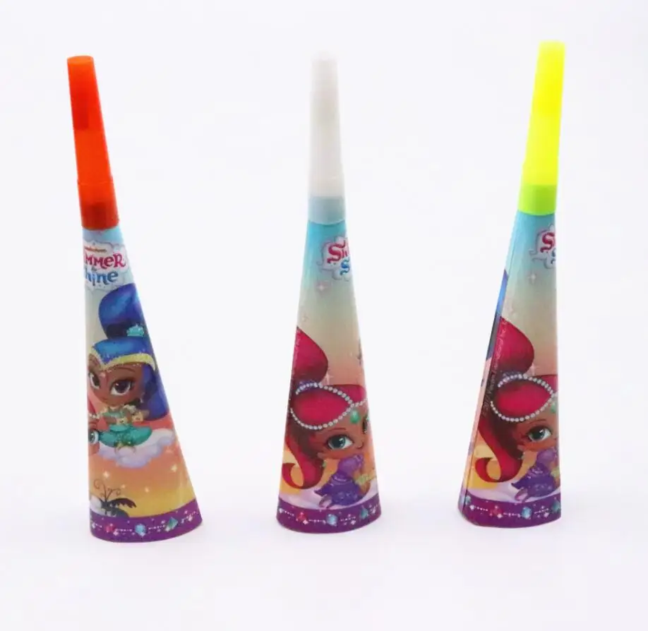 6pcs/lot shimmer shine trumpet birthday party supplies shimmering shine