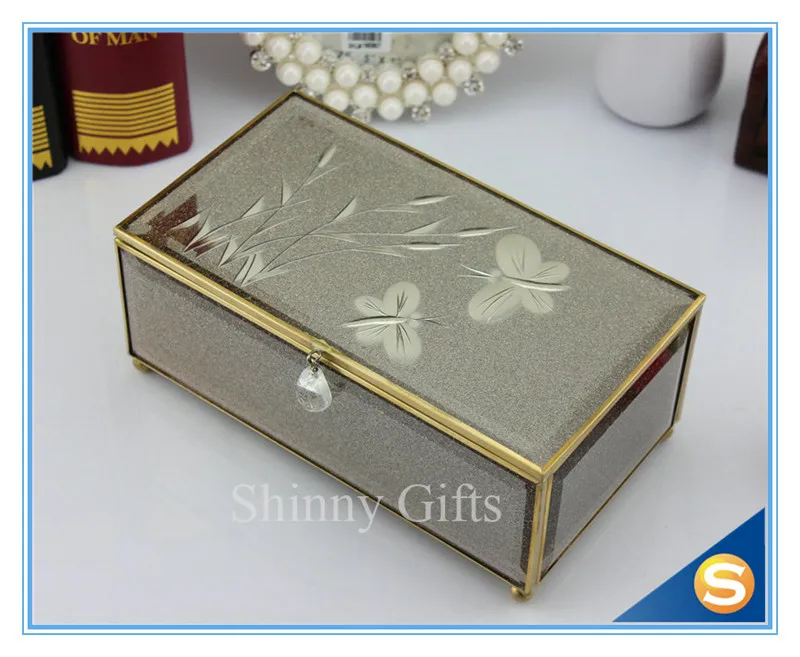 Glass Ring Holder Jewelry Box Wedding Gift Box (14)