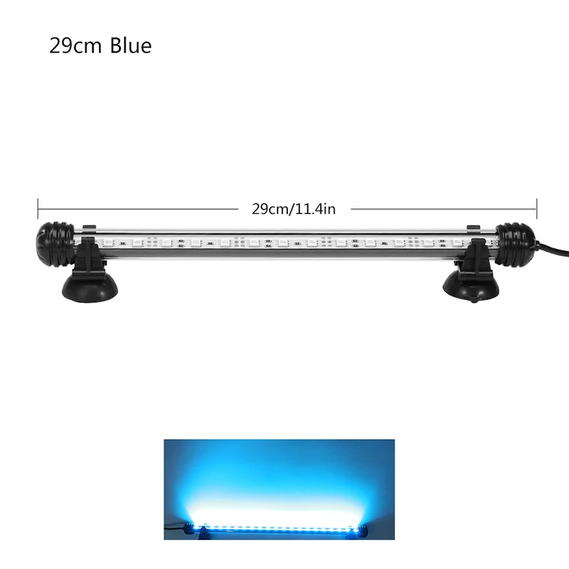 Аквариумный светильник светодиодный водонепроницаемый светильник для аквариума подводный светильник для аквариумов декоративный светильник для аквариумов лампа для растений 19-49 см 220 В мощность ЕС - Цвет: 29cm Blue And White