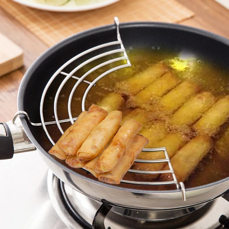 

Steam Basket Kitchen Stainless Steel Cookware Steamer Pot Semi-circular Rack Shelf Cooking Oil Draining Tool Bun Steamer