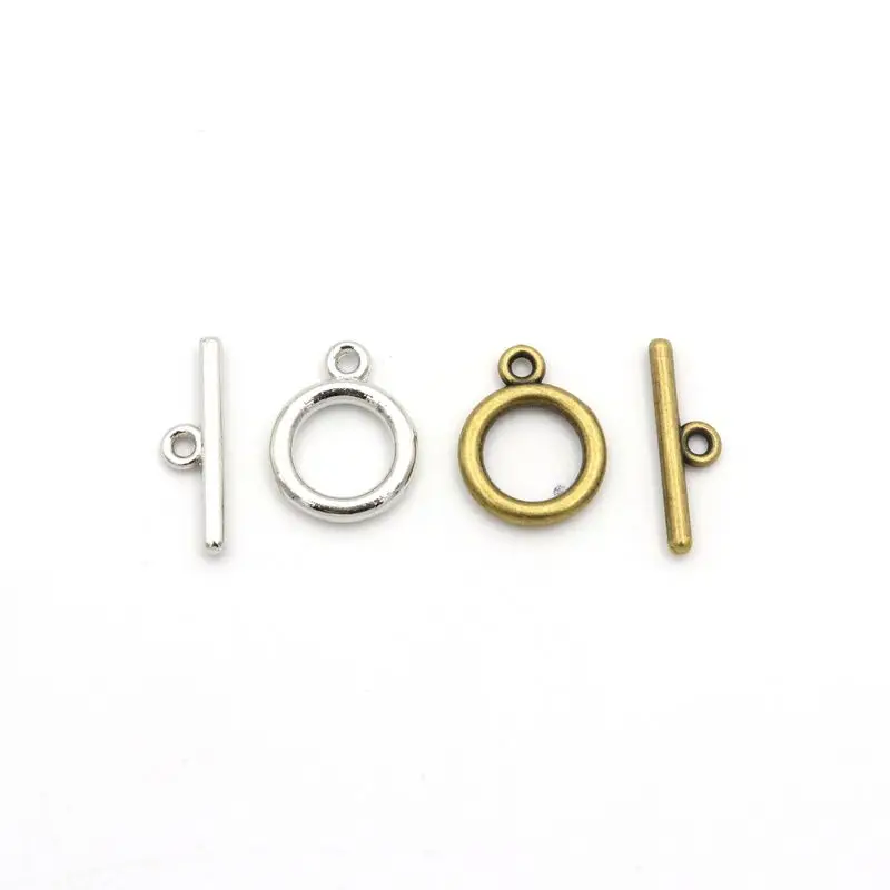 

10 sets/lot Circle Antique Gold Silver Bronze OT Clasps Toggle For Jewelry Making Diy Bracelet Needlework Accessories Wholesale