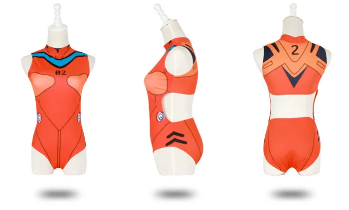 Cosplay&Ware [4]Sexy Anime Evangelion Eva Swimwear Backless Swimsuit One Piece Cosplay Costumes Sukumizu Asuka Ayanami Mari -Cosplay&Ware anime Shop