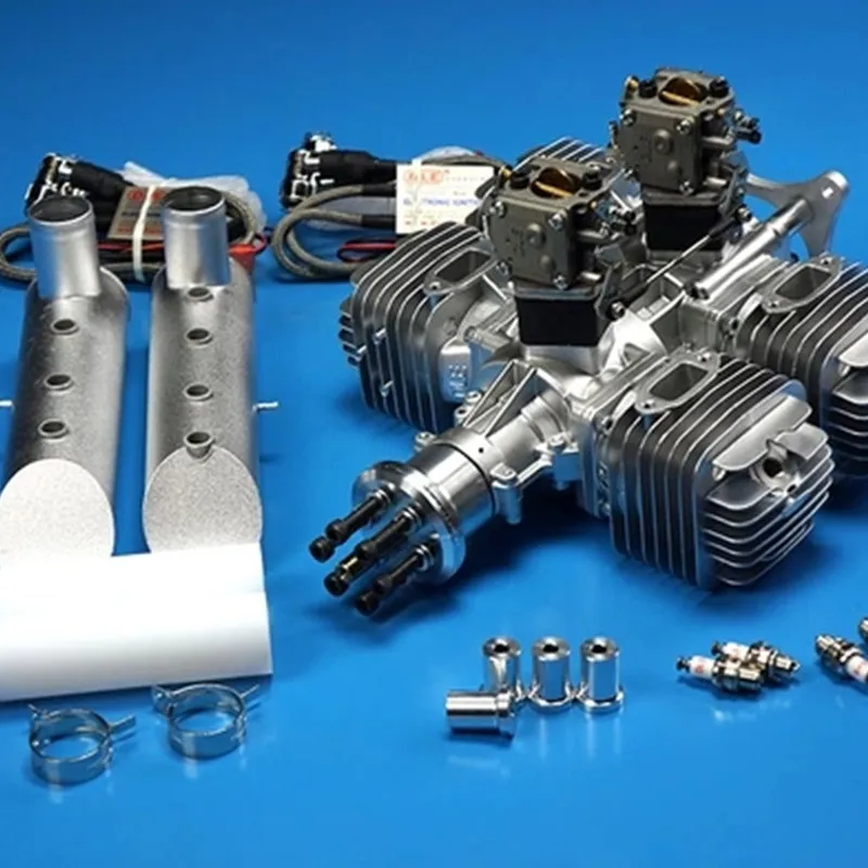 

DLE 222 RC model gasoline engine DLE222 four-cylinder two-stroke side exhaust natural wind-cooled hand start 222CC displacement
