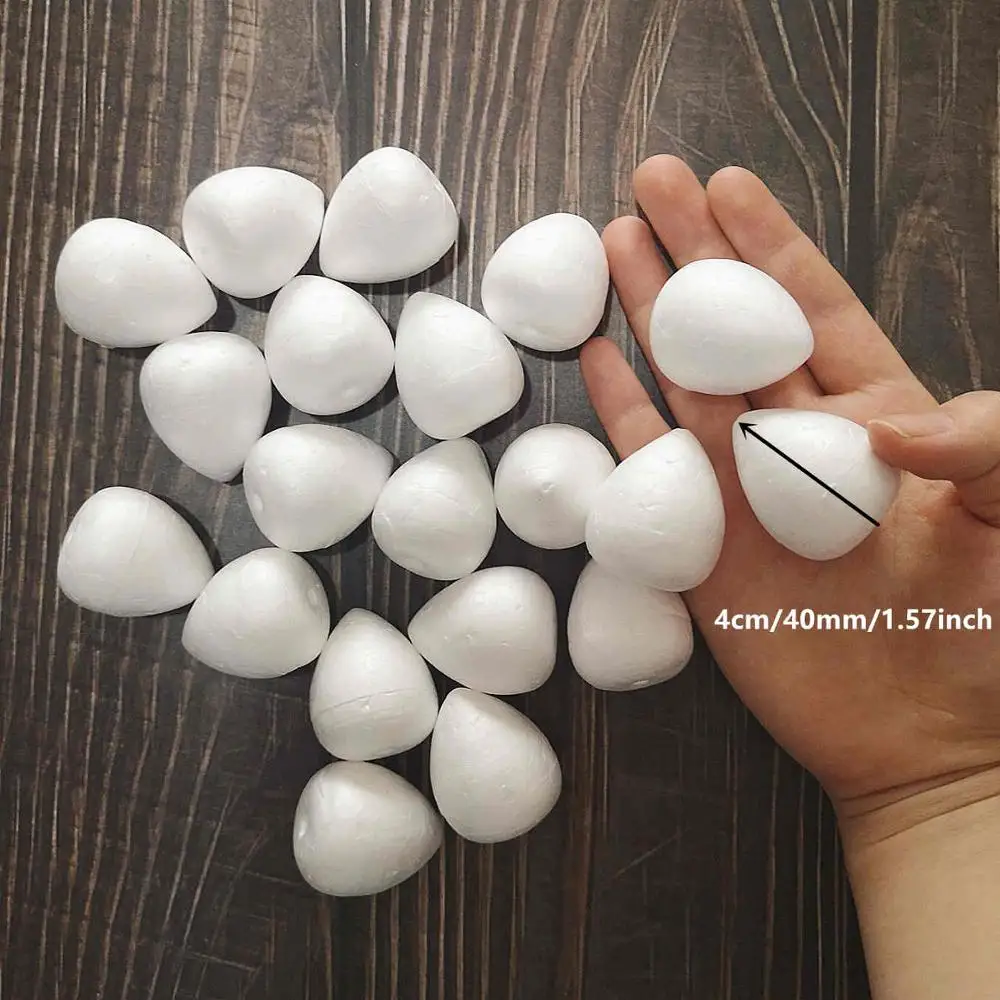 4cm 20pcs White Water Drop Modeling Foam Rose Bud For Nylon Stocking Flower Accessories
