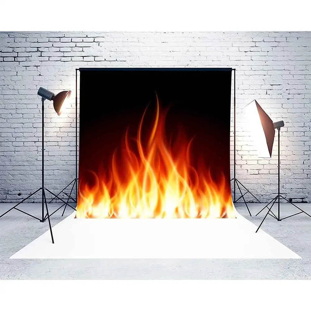 MTMETY Fire Bonfire фон чистый образец черный камин зимний семейный виниловый студийный