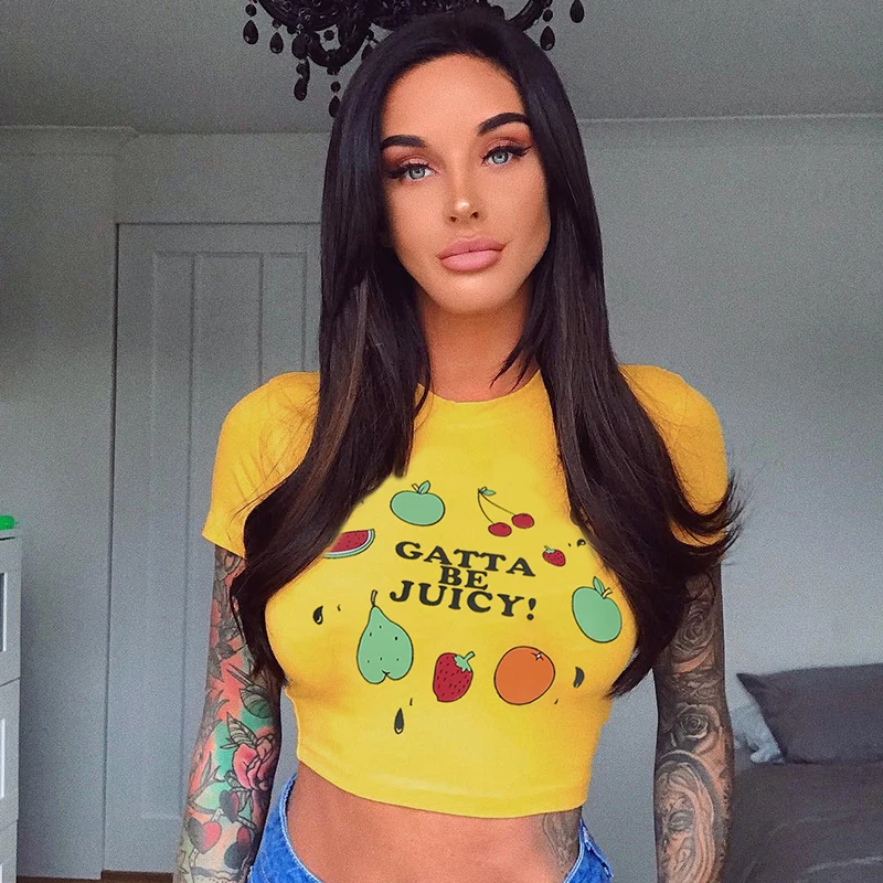 

SUCHCUTE T-Shirts For Women With Print Female Vintage Tops Kawaii Summer Korean Style Clothes Casual Cotton Slim Shirt Harajuku