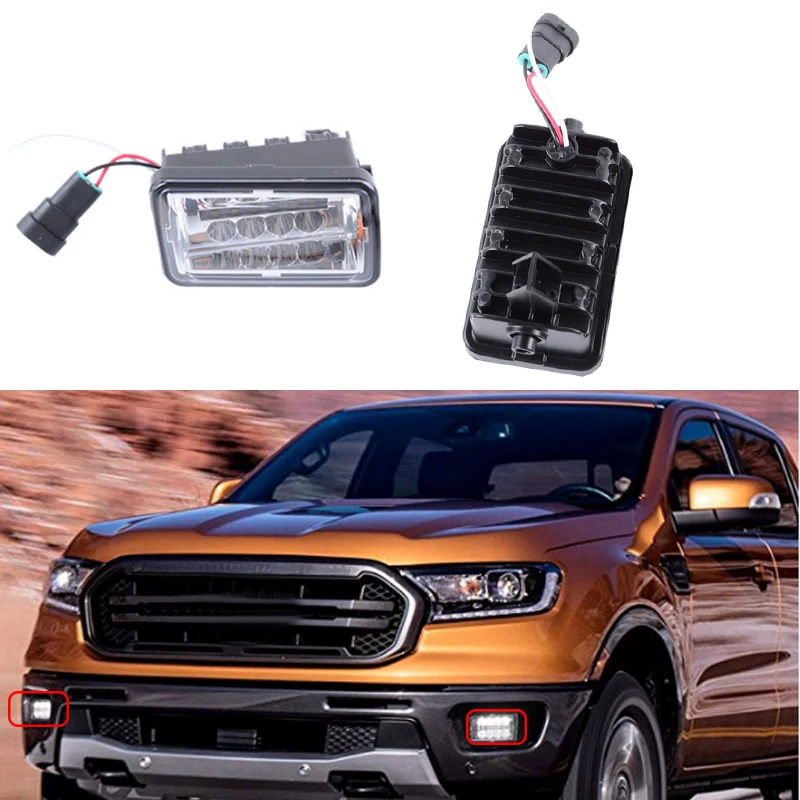 Chrome Premium LED Projector Fog Light Clear Lens With DRL Light For Ford F150 2015 2016 2017 2018 Plug And Play (3)