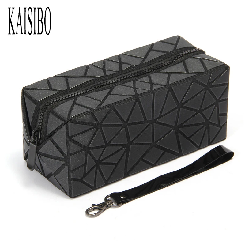 

KAISIBO Geometry Shard Lattice Quilted Women Makeup Necessarie Creative Hand Bag Changeable Rhombus Cosmetic Bag Organizer