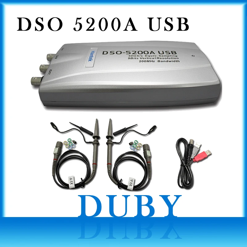 

Hantek DSO5200A 200MHz 2CH PC USB Digital Storage Oscilloscope 250MS/s Hantek DSO 5200A Free DHL
