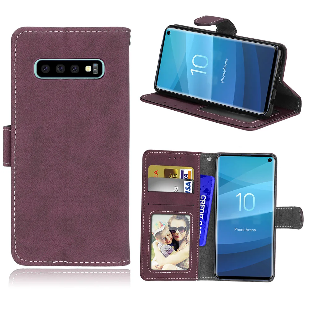 50 шт/партия винтажный скраб 3 карты кожаный чехол для samsung galaxy S7 S7 edge S8 S8 plus S9 S9 plus S10 lite plus чехлы