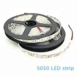 5 м светодиодные ленты 5050 RGB огни 12 В гибкие украшения дома освещение SMD 5050 водонепроницаемая лента со светодиодными лампами белый/теплый