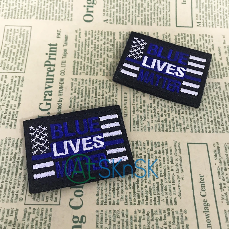 Wholesale high quality custom police Blue Lives Matter tactical morale