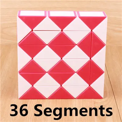 QIYI волшебный Змеиный скоростной куб 24 36 48 сегментов головоломки кубики развивающие волшебные игрушки-линейки для детей - Цвет: 36 red