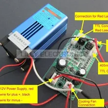 445nm 447nm 450nm 1.6 Вт-2.0 Вт синий лазерный Dot Модуль 12 В+ TTL+ вентилятор охлаждения