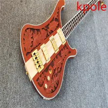 Factory push! High – grade bayes carved elm, maple – wood, 4 – string electric bass, wholesale