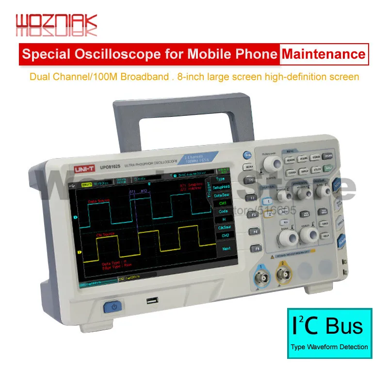 

WZONIAK UNI-T UPO8102S Ultra Phosphor Oscilloscope for Mobile Phone Repair Dual Remote Data Storage Type waveform storage