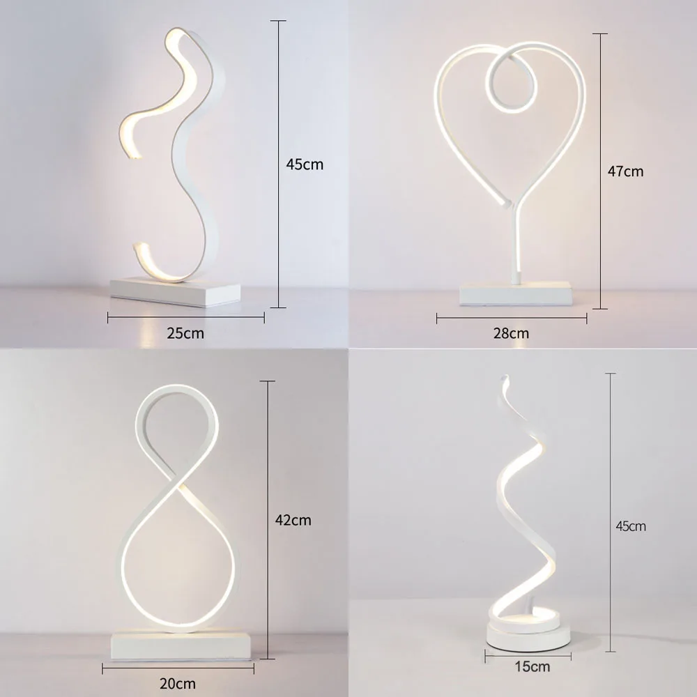  Modern LED Table Lamps Indoor Decoration Desk Lights Bedroom Reading Lighting 15W Remote Control Be - 32957471844