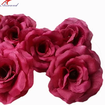 8 см/10 см бордовый цветок розы для свадебного декора Искусственные Шелковые головки цветов как события и вечерние принадлежности аксессуары для скрапбукинга - Цвет: 8cm burgundy