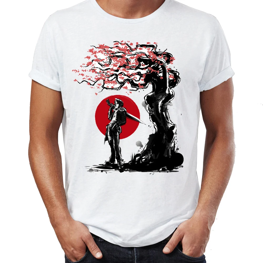 Men's T Shirt Final Fantasy Seed Cloud Cherry Blossom Tree Artsy Awesome Artwork Printed Tee | Мужская одежда