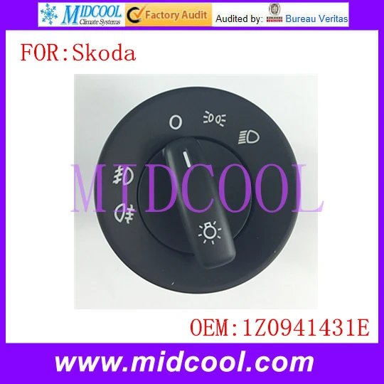 

New Headlight Switch Fog Lamp control Switch use OE NO. 1Z0941431E / 1Z0 941 431 E for Skoda
