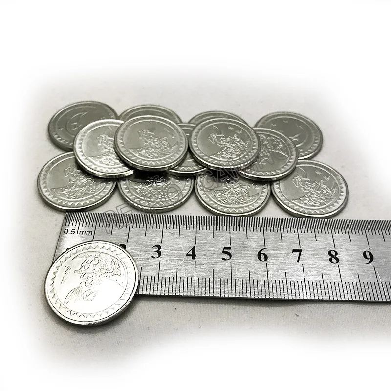  100pcs/bag Arcade amusement park 25*1.85mm game machine coin token Stainless steel token coin made 