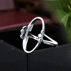 Стерлинговое Серебро 925 свадебное кольцо для женщин Semi Mount кольцо овальное кабошон 14x24 мм янтарные Агаты бирюзовый лазурит установка