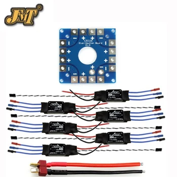 

JMT 6-Aix Drone Hexacopter ESC Assembled Kit: 30A ESC + KK ESC Connection Board Connectors Dean T Plug Wire