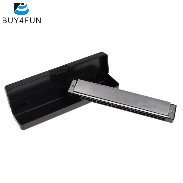 SWAN Hot Sale Tremolo Harmonica Mouth Organ 24 Double Holes with 48 Reeds Key of C Free Reed Wind Instrument with Silver Case