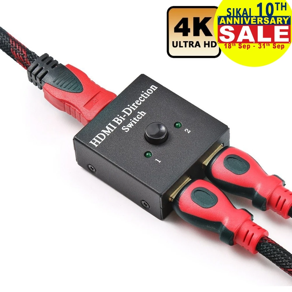HDMI переключатель 2 порта Bi-direction ручной 2x1 1x2 концентратор-HDCP Passthrough Sup порты