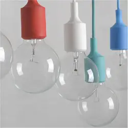 Горячие E27 силиконовые лампы головкой Пластик присоски потолочный Люстра Цвет окна