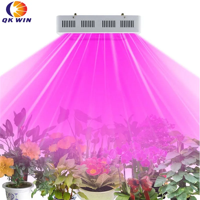 Qkwin удара 1200 Вт светодиодный светать полный спектр 4x300 Вт светодиодный растут для комнатных растений цветущих и растет