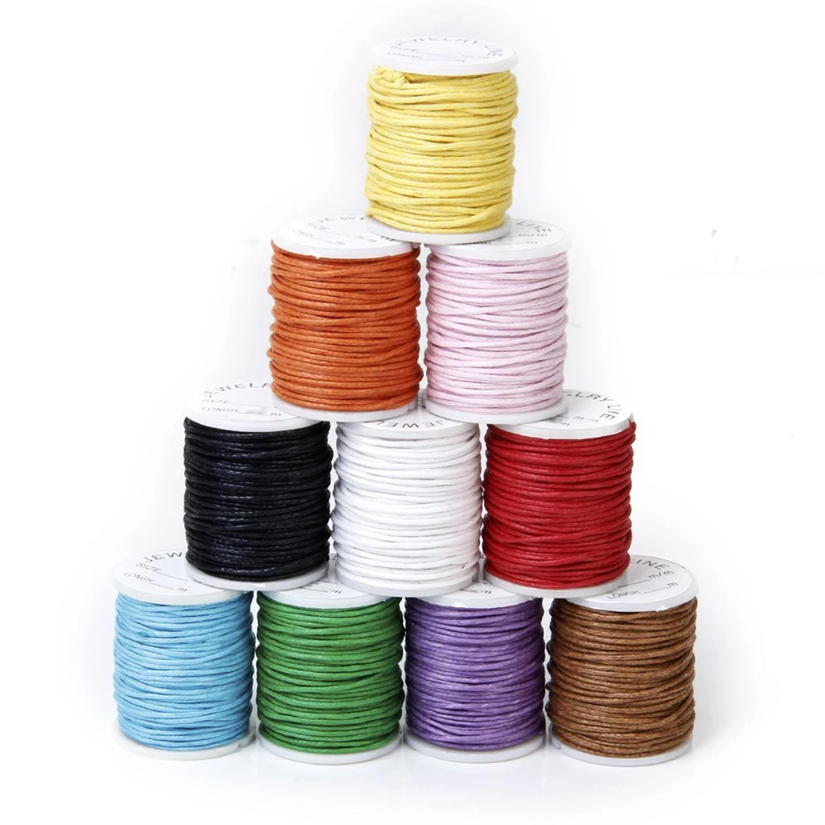 10 Rolls 1mm Waxed Cotton Hand Knitting Cord String Beading Thread