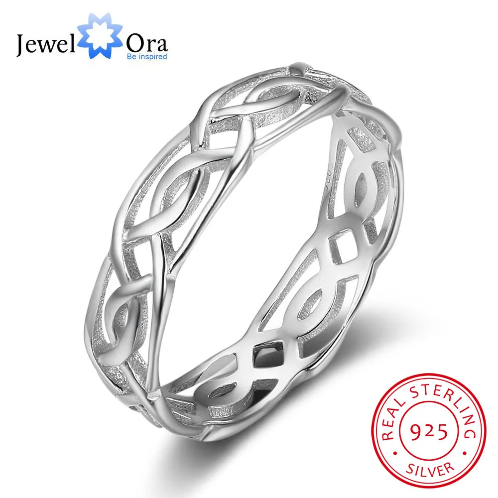 100% 925 Sterling Silver Rings For Women Weaving Vintage Rings Romantic Gift to Lovers(JewelOra RI102824)